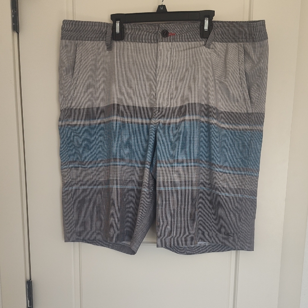 O'Neill Gray and Blue Striped Men's Board Shorts